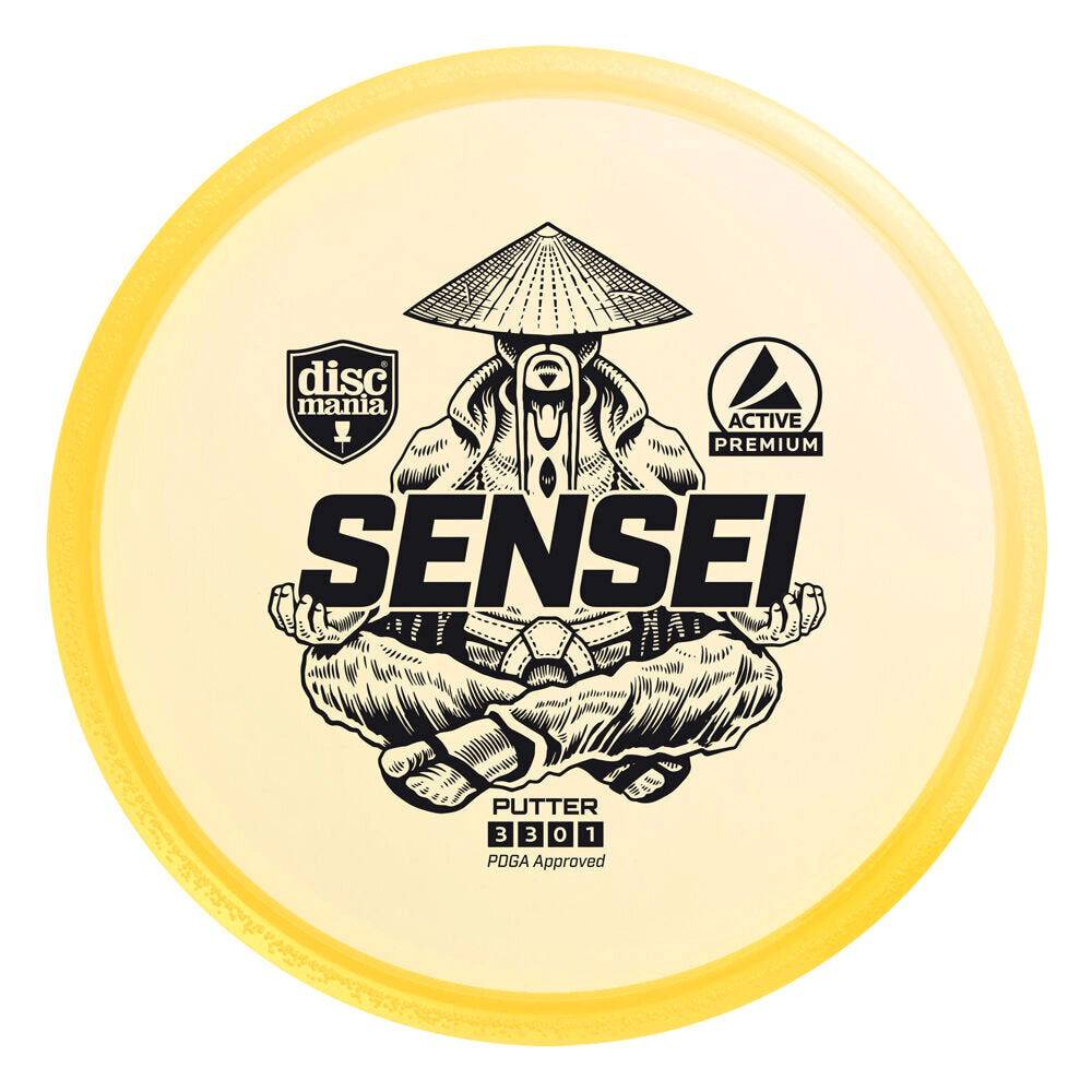 Yellow Discmania Sensei Premium disc golf putter